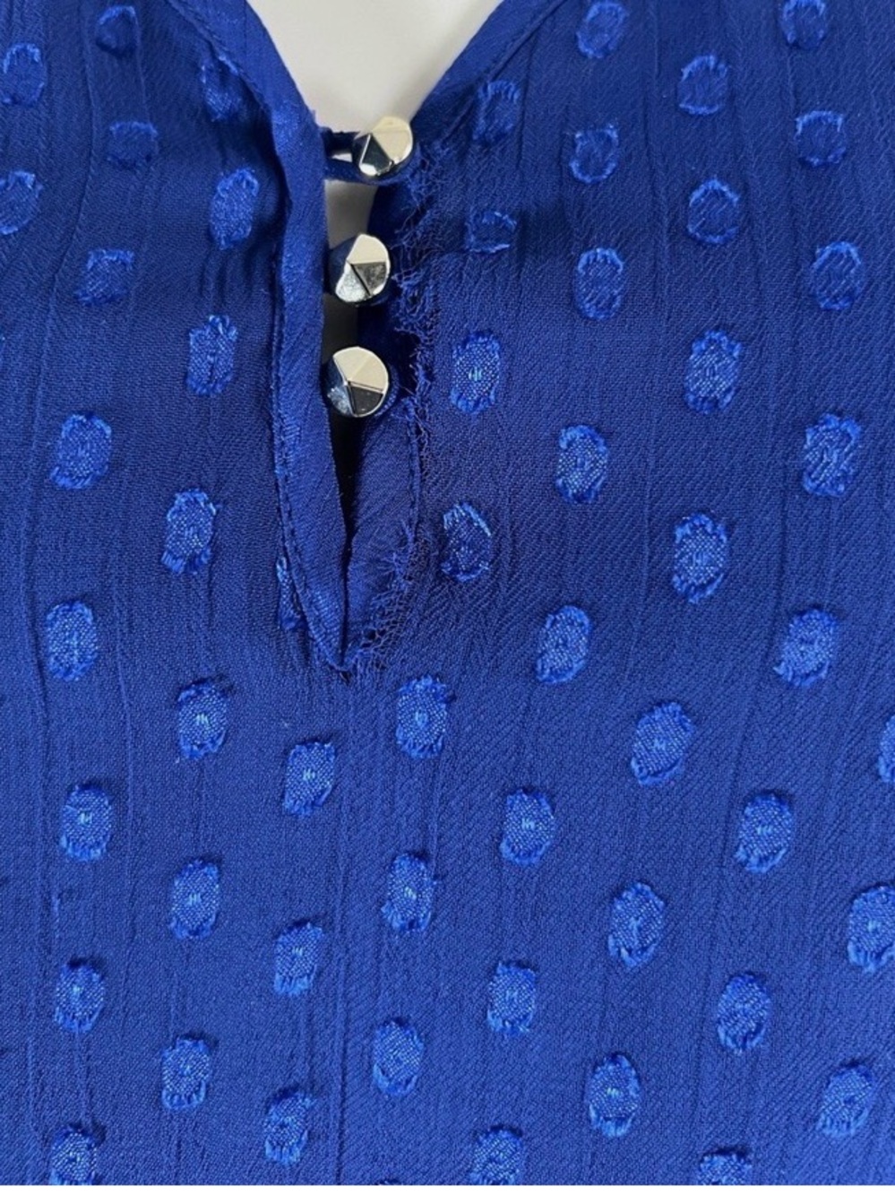 Like New White House Black Market Cobalt Blue Long Sleeve Tiered Bell Dress - Picture 3 of 10